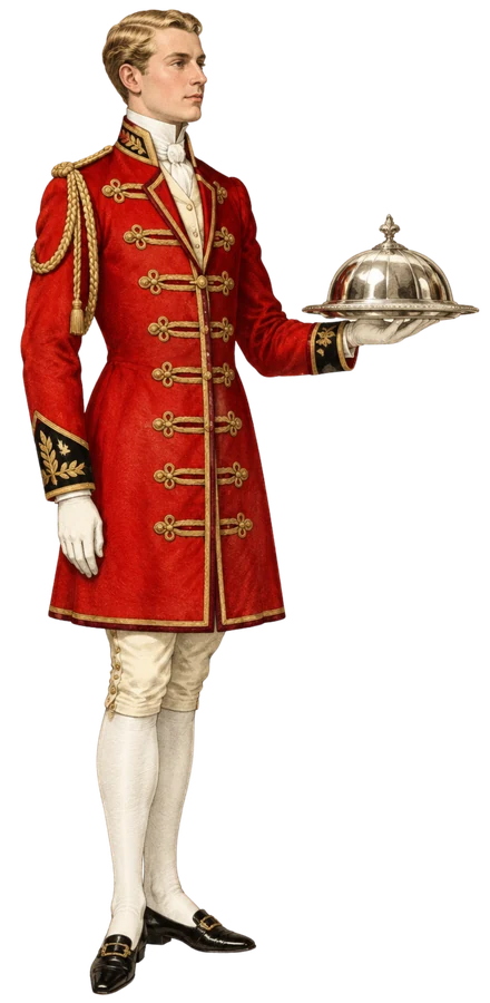 A footman of the English table, with a silver cloche